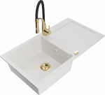 K&ouml;&ouml;givalamu koos kraaniga Mexen Leo, vaik/graniit, 90 cm x 50 cm x 19 cm, valge