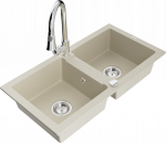 K&ouml;&ouml;givalamu koos kraaniga Mexen Mario, vaik/graniit, 82 cm x 43.6 cm x 16.1 cm, beež