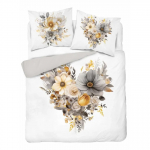 Voodipesukomplekt SJC-242, pruun v./valge v./kollane v., 160 x 200 cm