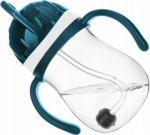 Pudel silikoonk&otilde;rrega Akuku A0166, 280 ml, 9 kuud, pol&uuml;prop&uuml;leen (pp), sinine v./valge v.