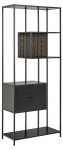 Raamaturiiul Seaford, must v., 185 cm x 35 cm x 77 cm