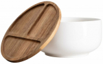 Serveerimiskauss, kaanega Homla Mooka 241955, &Oslash; 24 cm, pruun v./valge v., puit/portselan