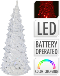 Dekoratsioon Xmas Tree Acrylic with Colour LED-valgustusega, 17 cm, valge v.