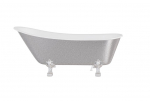 Vann, teisaldatav Besco Olaya Glam, 160 cm x 68 cm x 68 cm, ovaalne, h&otilde;be/kroom