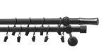 Kardinapuu komplekt Karpol Olimp Walec, 180 cm, &Oslash; 19 mm, must v.