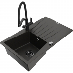 K&ouml;&ouml;givalamu koos kraaniga Mexen Cesar, graniit, 77.5 cm x 47 cm x 19 cm, metallic black/gold+black