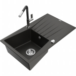 K&ouml;&ouml;givalamu koos kraaniga Mexen Cesar, graniit, 77.5 cm x 47 cm x 19 cm, metallic black/gold+black/chrome v.