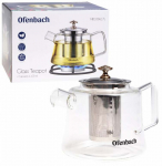 Teekann koos kurnaga Ofenbach 100617L, 1.1 l, l&auml;bipaistev v.