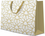 Kinkekott Paw Decor Collection Horizontal Luxury Mesh, 33.5 cm x 26.5 cm x 13 cm, kuldne v./valge v.