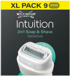 Asendusterad raseerijatele Wilkinson Sword Intuition 2in1 Soap & Shave Sensitive, 9 tk