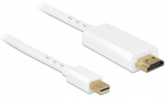 Juhe Delock Displayport-mini / HDMI Mini Display port male, HDMI 19 pin male, 2 m, valge v.