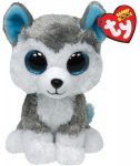 Pehme m&auml;nguasi TY Beanie Boos Slush Husky, valge v./hall v., 24 cm