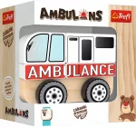 M&auml;ngu kiirabiauto Trefl Wooden Ambulance 61000, pruun v./valge v./must v.