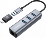 Adapter Graugear USB/USB-C - 3 x USB G-HUB31L-AC USB/USB-C male, 3 x USB female, hall v.
