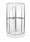 Du&scaron;ikabiin Thema Lux Nero White QA097-90, pool&uuml;mar, 90 cm x 90 cm x 200 cm, valge v./kroom v./karastatud