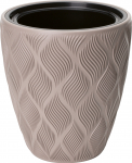 Lillepott Form Plastic Flow, plastik, 30 cm x 30 cm, &Oslash; 30 cm, pruun v.