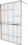 Du&scaron;isein Mexen Kioto+ Walk-In, 100 cm x 200 cm, must/roosa kuld