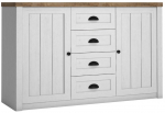 Kummut Gala Meble Prowansja K4S, pruun v./valge v., 88 cm x 130 cm x 43 cm