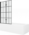 Vann seinaga, sisseehitatav Mexen Vega, 180 cm x 80 cm x 40 cm, ristk&uuml;lik, valge/must