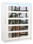 Riidekapp ADRK Murani LED, valge v., 58 cm x 150 cm x 200 cm, peegliga