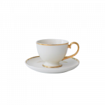 Tass alustassiga Quality Ceramic Prima Gold, kuldne v./valge v., 0.09 l