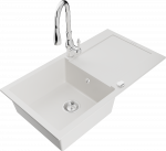 K&ouml;&ouml;givalamu koos kraaniga Mexen Leo, vaik/graniit, 90 cm x 50 cm x 19 cm, valge