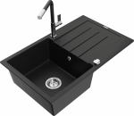 K&ouml;&ouml;givalamu koos kraaniga Mexen Bruno, vaik/graniit, 79.5 cm x 49.5 cm x 20 cm, must