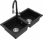 K&ouml;&ouml;givalamu koos kraaniga Mexen Mario, vaik/graniit, 82 cm x 43.6 cm x 16.1 cm, must