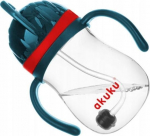 Pudel silikoonk&otilde;rrega Akuku A0164, 280 ml, 9 kuud, pol&uuml;prop&uuml;leen (pp), sinine v./punane v.