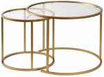 Kohvilaud Nordure Aurum, l&auml;bipaistev v./kuldne v., 42 - 60 cm x 60 cm x 39 - 43 cm, 2 tk