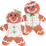 J&otilde;ulupuu m&auml;nguasjade komplekt Gingerbreads, pruun, s&uuml;nteeskiud, 2 tk