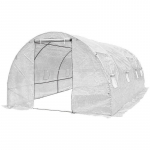 Akendega kaarjas kasvuhoone, pol&uuml;et&uuml;leen, 4 x 2.5 m, valge v.