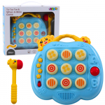 M&auml;ng, haamriga Lean Toys Tic Tac Toe & Whack A Mole, 21 cm, sinine v./kollane v.