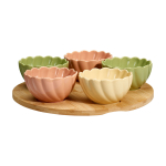 Serveerimiskomplekt Secret de Gourmet, 150 ml, &Oslash; 10 cm, kollane v./roheline v./roosa v., keraamiline/bambus