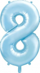 Fooliumist &otilde;hupall number PartyDeco Nr. 8, helesinine v.