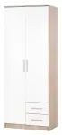 Riidekapp Lima S-2, tamm v./valge v., 80 cm x 52 cm x 205 cm