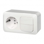 Pistikupesa ja l&uuml;litiplokk Liregus Alfa PKLJ-002, valge, 250 V