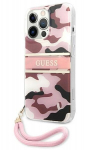 Telefoni &uuml;mbris Guess Camo Strap Collection, Apple iPhone 13 Pro Max, roosa v.