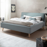 Voodi kahekohaline Frieda, 140 x 200 cm, tamm v./helesinine v., ilma madratsita