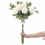 Kunstlill, daaliad AmeliaHome Piwoni, kreemjasvalge/roheline, 62 cm