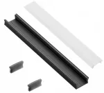 LED riba profiil GTV Glax pavir&scaron;inio montavimo PA-ZGLAXMNKOMZ-20M, must v.