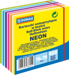 Kleepuvad m&auml;rkmelehed Donau Neon 11D7574011PL, 7.6 cm x 7.6 cm, 400 tk, mitmev&auml;rviline
