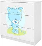 Laste kummut Kocot Kids Babydreams Blue Teddybear, valge v., 80 cm x 41 cm x 80.5 cm