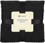 Pleed Springos Lovely Blankets Extra Soft, must v., 150 cm x 200 cm
