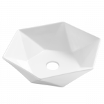 Vannitoa kraanikauss Invena Naksos, keraamiline, 53.5 cm x 46.5 cm x 14.5 cm, valge v.