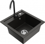 K&ouml;&ouml;givalamu koos kraaniga Mexen Vito Telma, vaik/graniit, 52 cm x 49 cm x 21 cm, kuldne/must/kroom