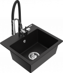 K&ouml;&ouml;givalamu koos kraaniga Mexen Milo Aster, graniit, 43.5 cm x 41 cm x 17.1 cm, h&otilde;be/must