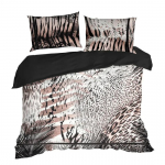 Voodipesukomplekt Eva 21, must v./hele pruun v., 70 x 80 cm, 160 x 200 cm