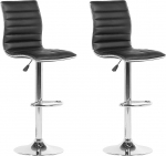 Toolide komplekt Beliani Lucerne, l&auml;ikiv, must v., 39 cm x 40 cm x 96 - 118 cm, 2 tk