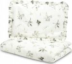 Beebide voodipesukomplekt Sensillo Olive, 100 x 135 cm, valge v./roheline v.